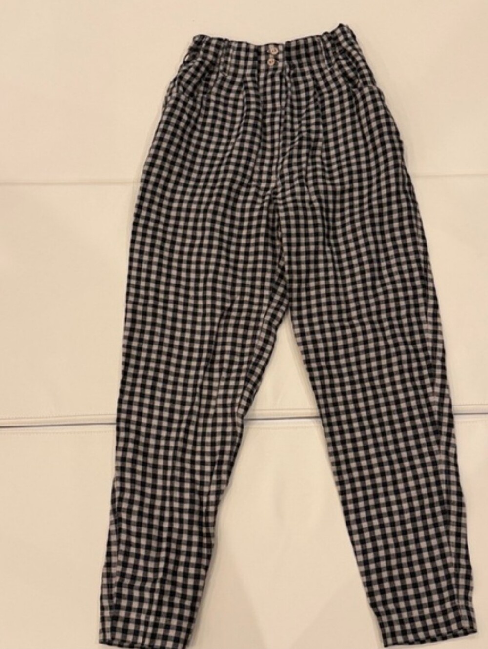 NotPerfectLinen DOOLIN high-waisted Gingham linen pants Small Mefium
